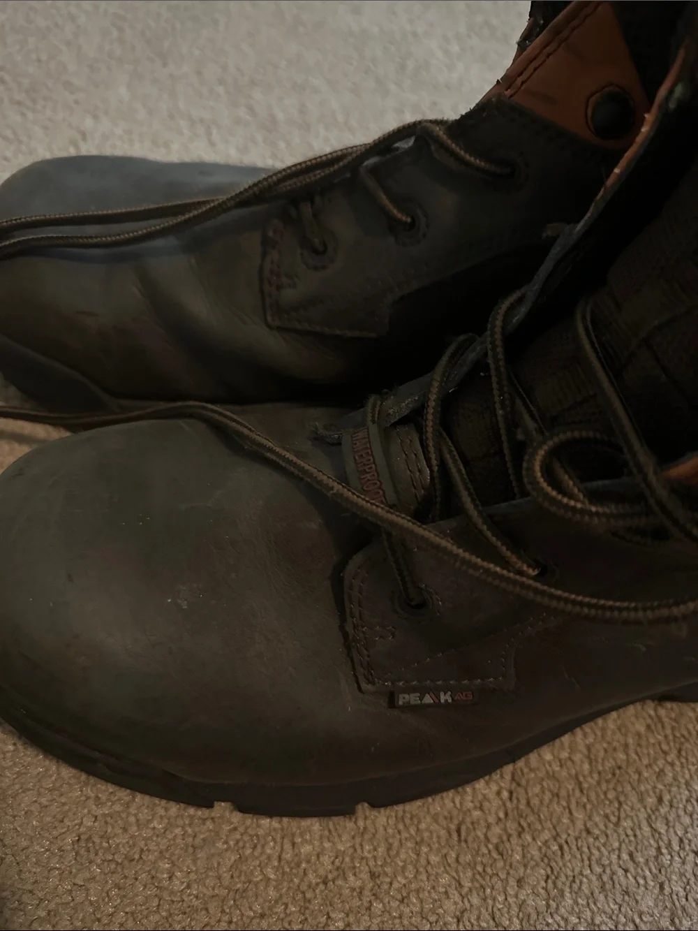 Wolverine Dark Brown Lace-Up Work Boots